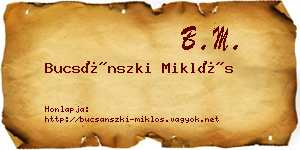 Bucsánszki Miklós névjegykártya